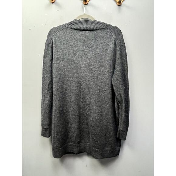 Territory Ahead Cardigan Womens Large Gray wool Longline Sweater Pockets Buttons - Picture 2 of 6
